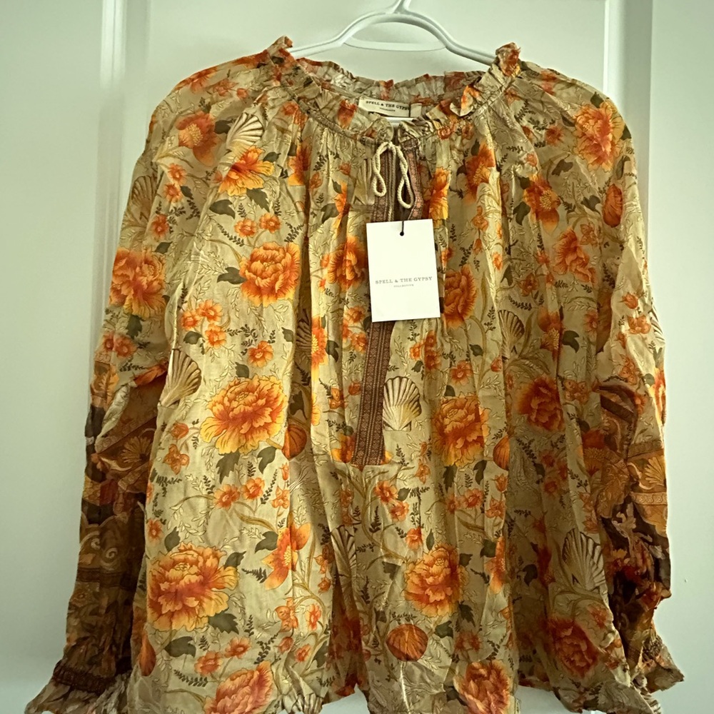 SPELL & THE GYPSY • Fall Seashell Blouse • Small • - Picture 2 of 7